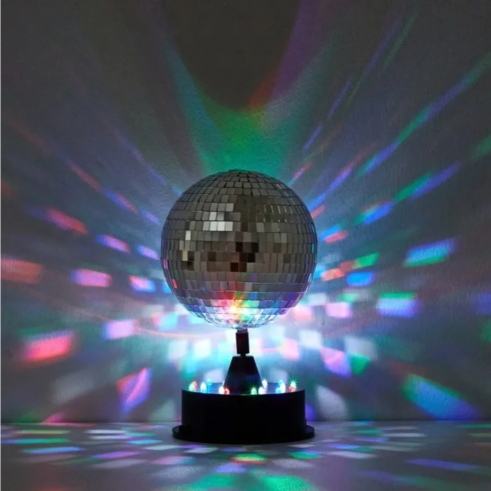 LED Disco Ball Light - Silver and Black